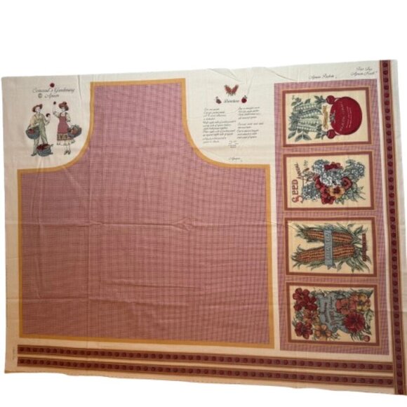 🛒$9 Fabric Panel Material - 1 yard Prim Garden Apron Panel Burgundy #111 - Picture 1 of 7